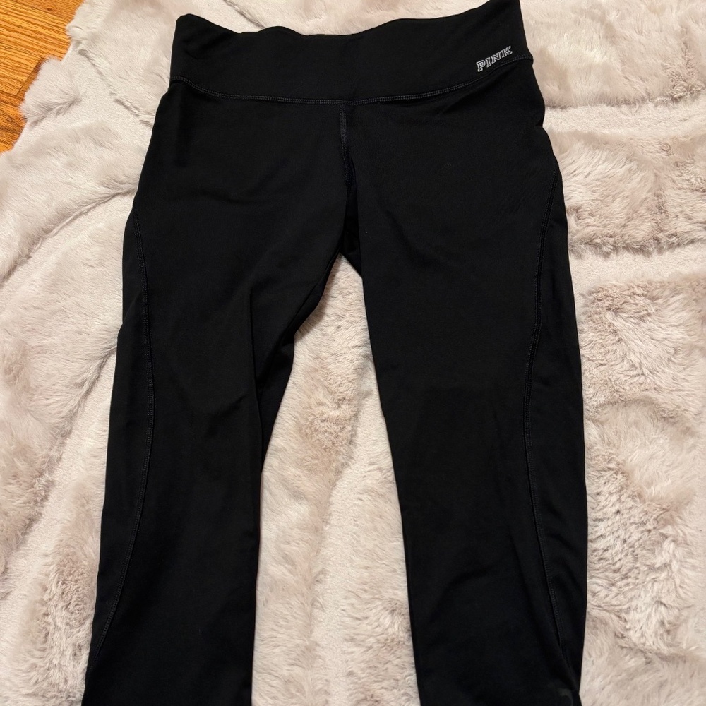 Pink Cropped Yoga Leggings